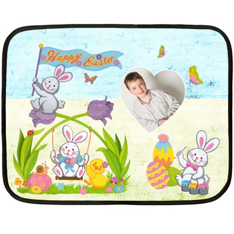 Happy Easter Mini Fleece By Catvinnat 35 x27  Blanket
