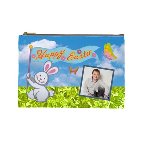 Happy Easter Large Cosmetic Bag By Catvinnat Front