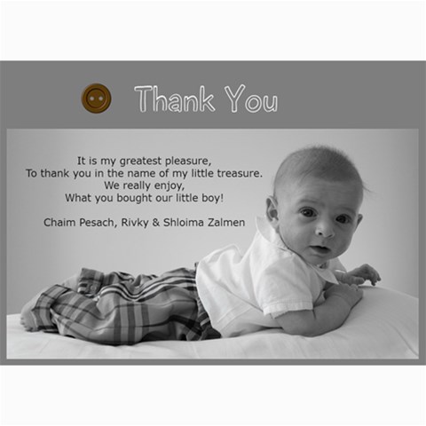Thank You Card By Ruchy 7 x5  Photo Card - 5