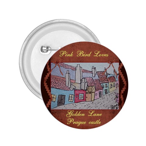 Pink Bird Loves Golden Lane Prague Castle By Trine Front