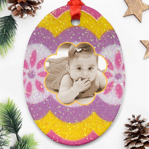Easter Egg Oval Ornament By Catvinnat Front