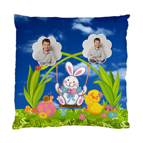 Easter Egg Hunt Bunny Single Sided Cushion By Catvinnat Front