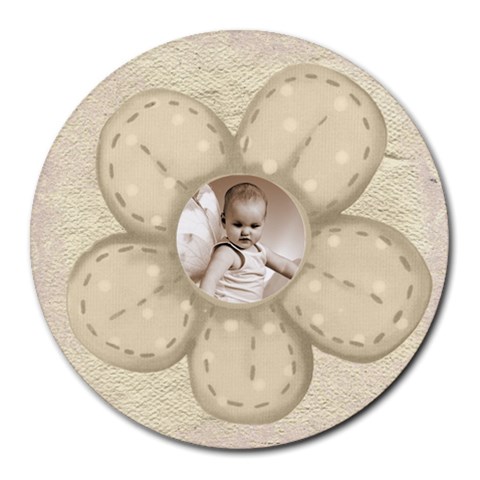 Angel Flower Round Mousepad By Catvinnat Front