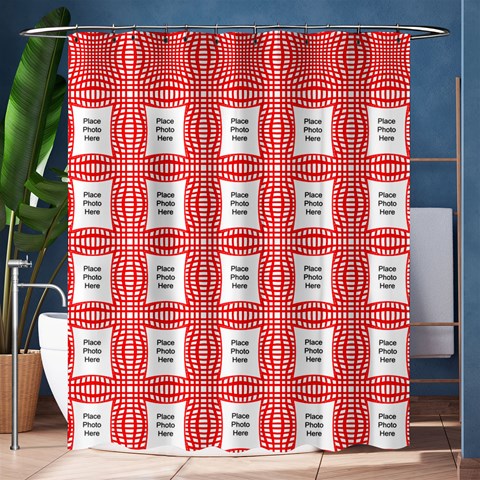 White And Red Medium Shower Curtain (large File) By Deborah 60 x72  Curtain