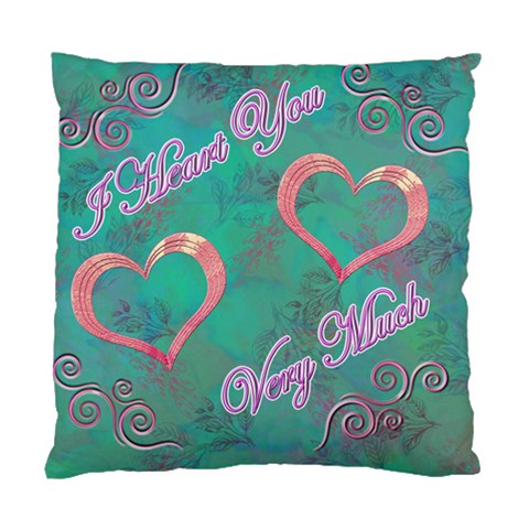 I Heart You This Much Aqua Double Sided Cushion Case By Ellan Back