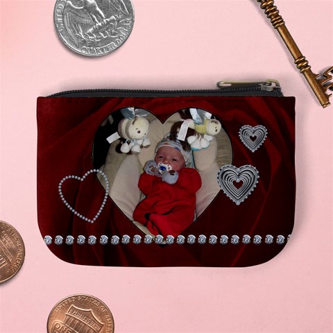 Red Hearts Mini Coin Purse By Lil Back
