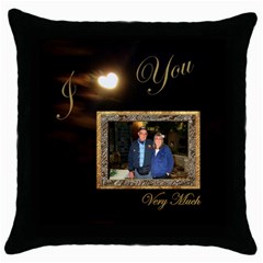 I Heart You Moon throw pillow - Throw Pillow Case (Black)