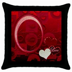 Love Red throw pillow - Throw Pillow Case (Black)