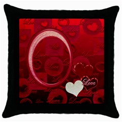 Love Red throw pillow - Throw Pillow Case (Black)