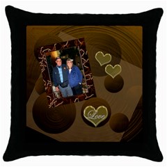 Love gold circles19 throw pillow - Throw Pillow Case (Black)