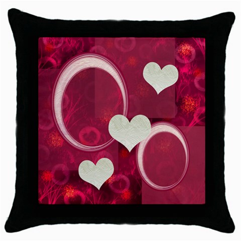 I Heart You Hot Pink Throw Pillow By Ellan Front