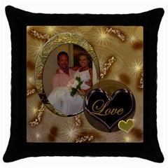 Love gold 2 throw pillow (5 styles) - Throw Pillow Case (Black)