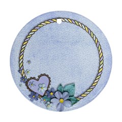 Blue Flowers- ornament (2 sides) - Round Ornament (Two Sides)