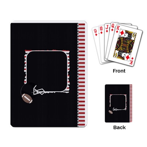 Touchdown (black And Red) Playing Cards By Chelsea Winsor Back