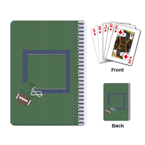 Touchdown (green And Blue) Playing Cards By Chelsea Winsor Back