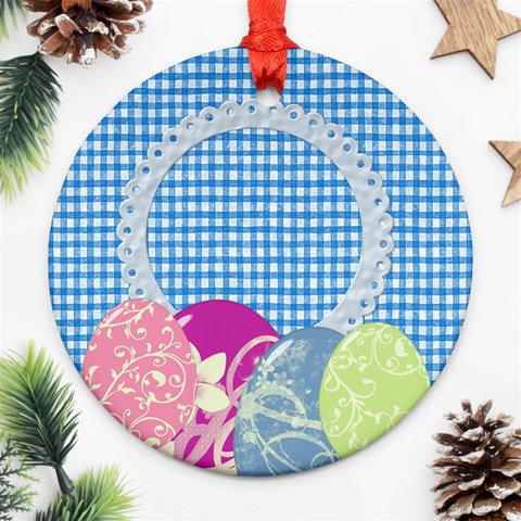 Eggzactly Spring Easter Ornament Round 2 By Lisa Minor Back