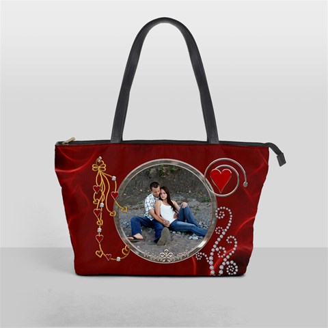 Red Hot Classic Shoulder Handbag By Lil Front