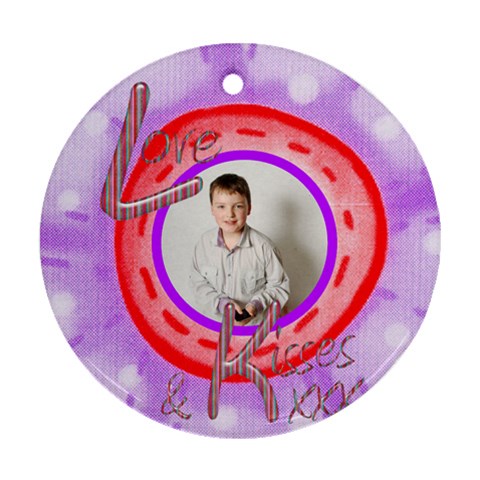 Love & Kisses Single Sided Ornamaent By Catvinnat Front