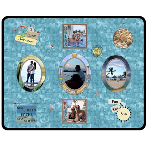 Vacation Medium Fleece Blanket By Lil 60 x50  Blanket Front