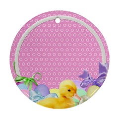 Easter Ducklings Round Ornament - Round Ornament (Two Sides)