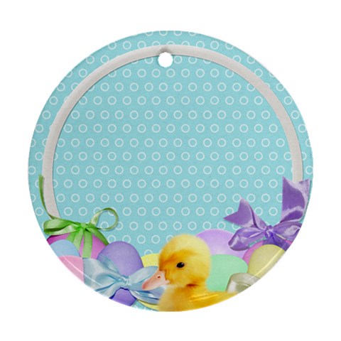 Easter Ducklings Round Ornament By Laurrie Back