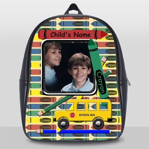 Crayon School Backpack Large By Chere s Creations Front