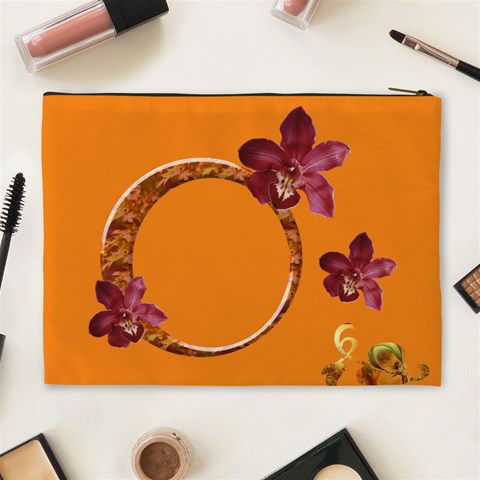 Orange Cosmetic Bag Xl By Elena Petrova Back