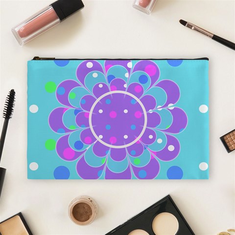 Flower L Cosmetic Bag By Daniela Front
