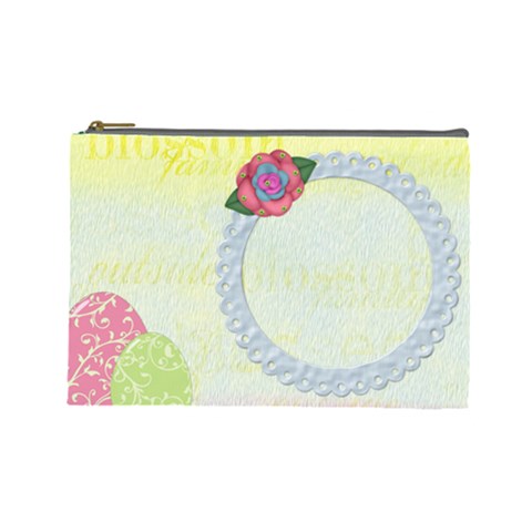 Eggzactly Spring Large Cosmetic Bag 2 By Lisa Minor Front