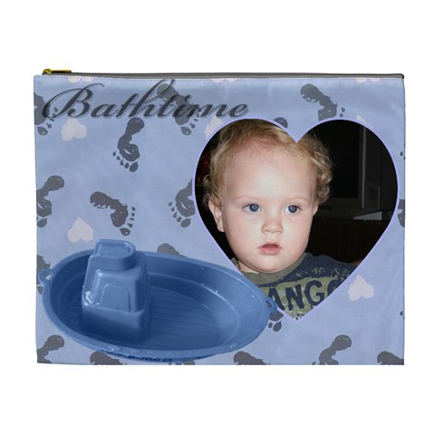 Bathtime Boy Xl Cosmetic Bag By Deborah Front