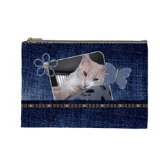 Denim Delight Large Cosmetic Bag (7 styles) - Cosmetic Bag (Large)