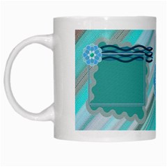 Blue flower mug - White Mug