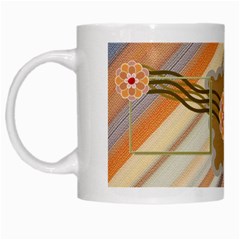 Orange flower mug - White Mug