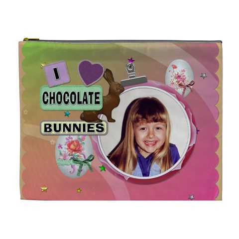 I Love Chocolate Bunnies Xl Easter Treat Bag (cosmetic Bag) By Lil Front