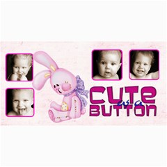 Cute As A Button Pink Bunny Photo Card