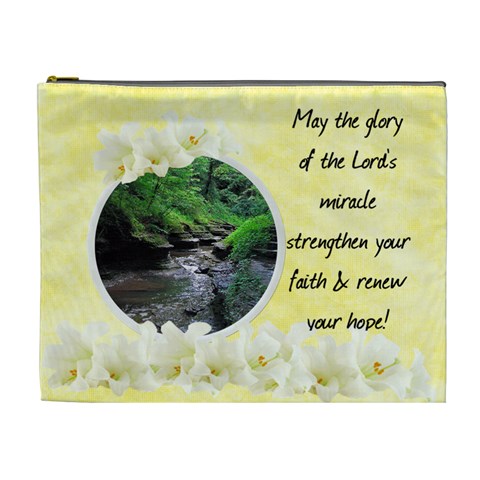 Easter Religious Xl Cosmetic Bag By Laurrie Front