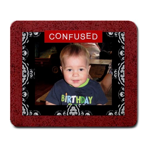 Confused Large Mousepad By Lil Front