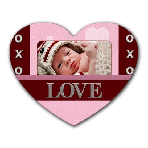 Love Xoxo Heart Mousepad By Lil Front