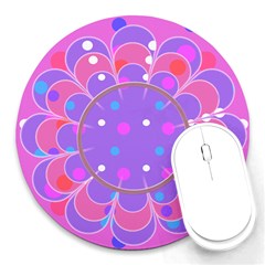 Flower mosepad - Round Mousepad