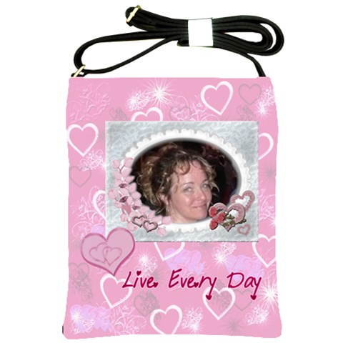 Live Every Day Hearts N Roses Sling Bag By Ellan Front