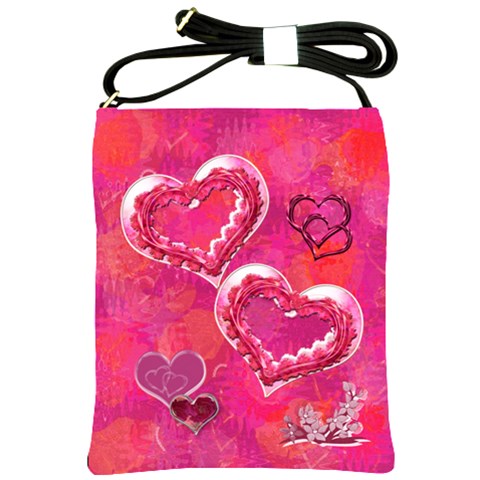 Hearts N Flowers Pink Sling Bag By Ellan Front