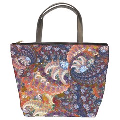 abstract swirls blue - Bucket Bag