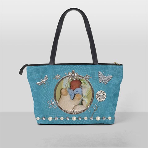 Pretty Blue Sparkle Classic Shoulder Handbag By Lil Back
