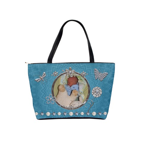 Pretty Blue Sparkle Classic Shoulder Handbag By Lil Back