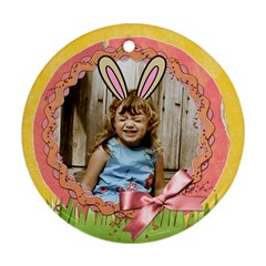 Easter ornament with bunny ears- 2 sides, template - Round Ornament (Two Sides)