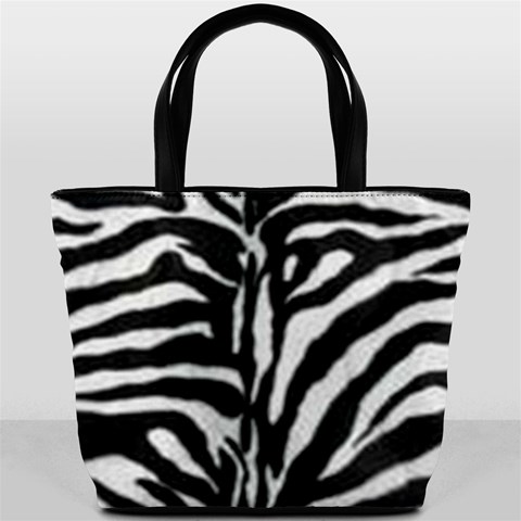 Zebra Fur Print Bucket Bag By Bags n Brellas Front