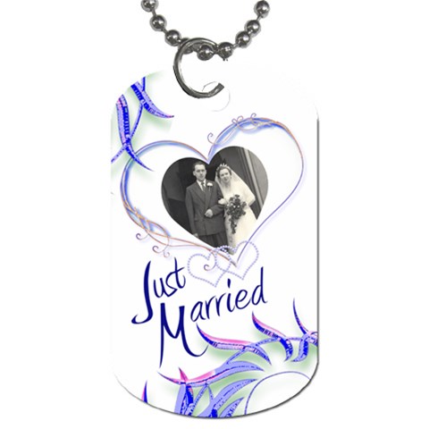 Just Married Double Sided Dog Tag By Catvinnat Front