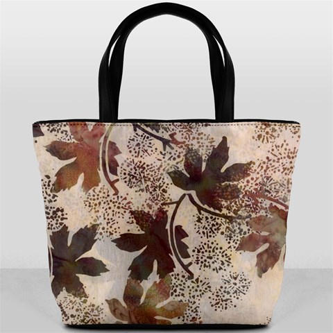 Leaves Brown Bucket Bag By Bags n Brellas Back