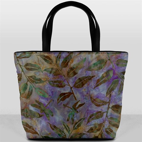 Batik Leaves Bucket Bag By Bags n Brellas Front