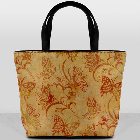 Butterflies Orange Bucket Bag By Bags n Brellas Front